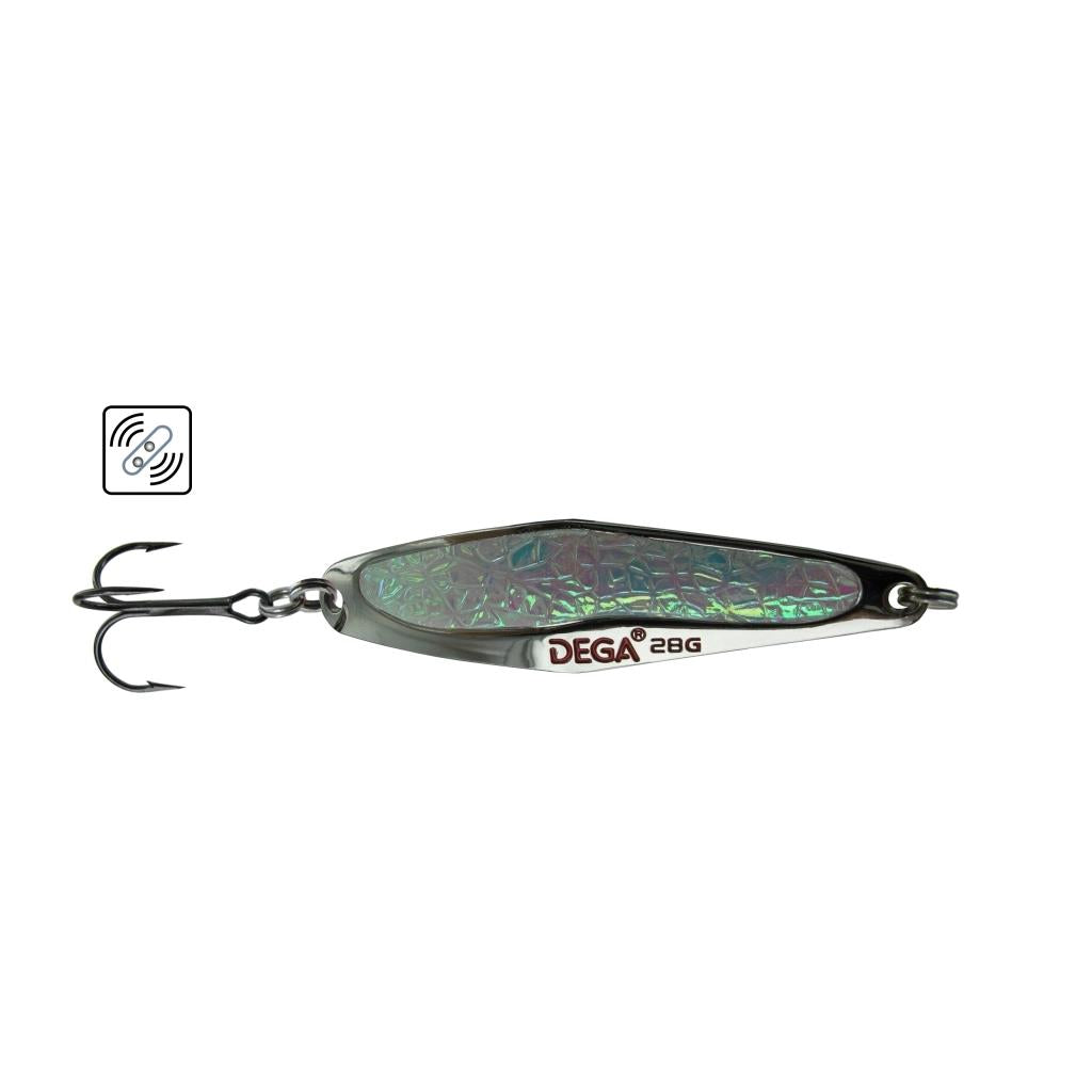 Meeresköder Seatrout II aus Zink mit integrierter Rassel und leuchtender Folie.
