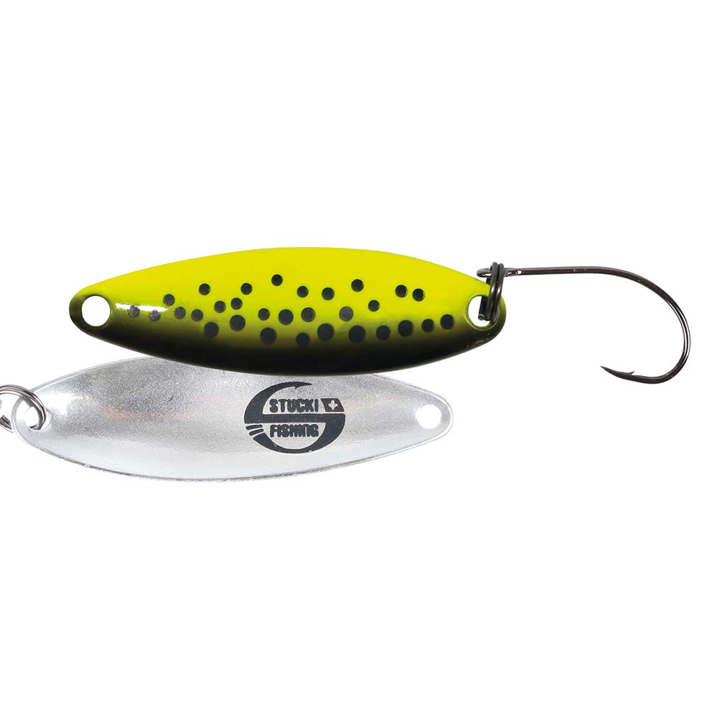 Stucki Fishing Microspoon Cervin Spoon mit Perlmutt & UV-Effekt