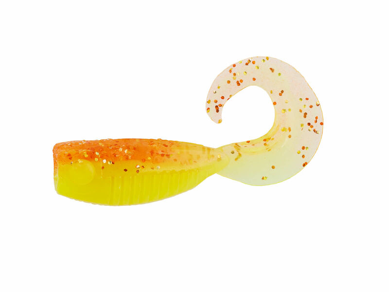 Z-Man Guppy GrubZ Gummiköder mit geripptem Körper und gewelltem Sichelschwanz für lebhafte Köderführung