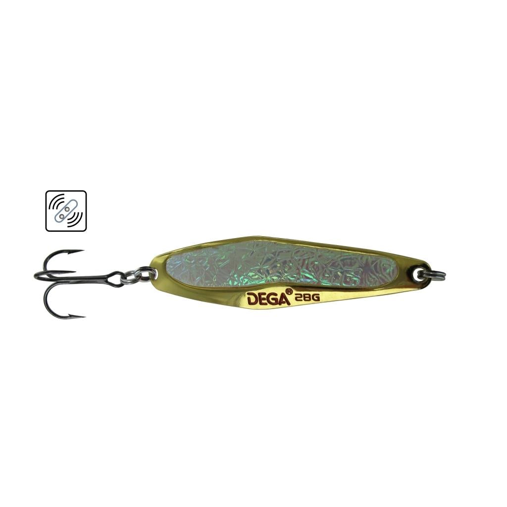 Meeresköder Seatrout II aus Zink mit integrierter Rassel und leuchtender Folie.