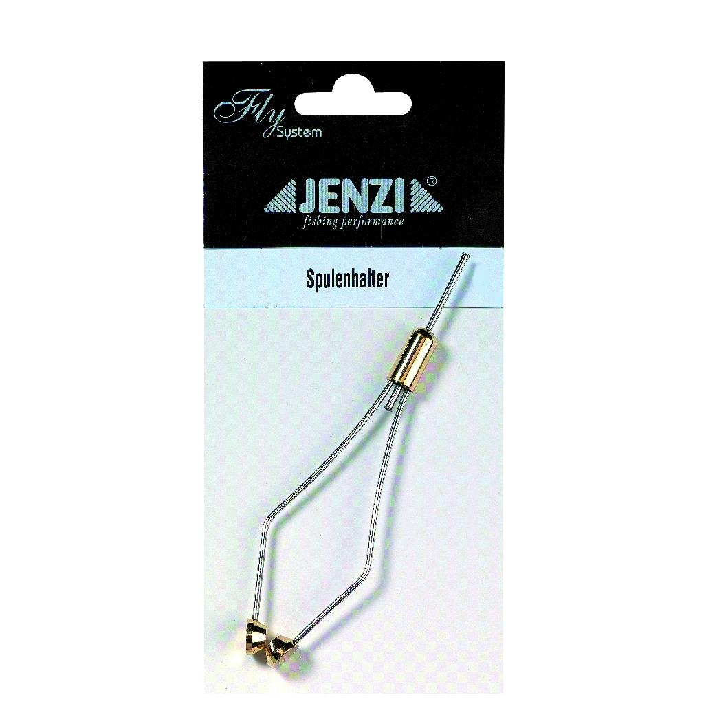 Spulhalter mit ausgebogenem Ende für präzises Binden von Fliegen.