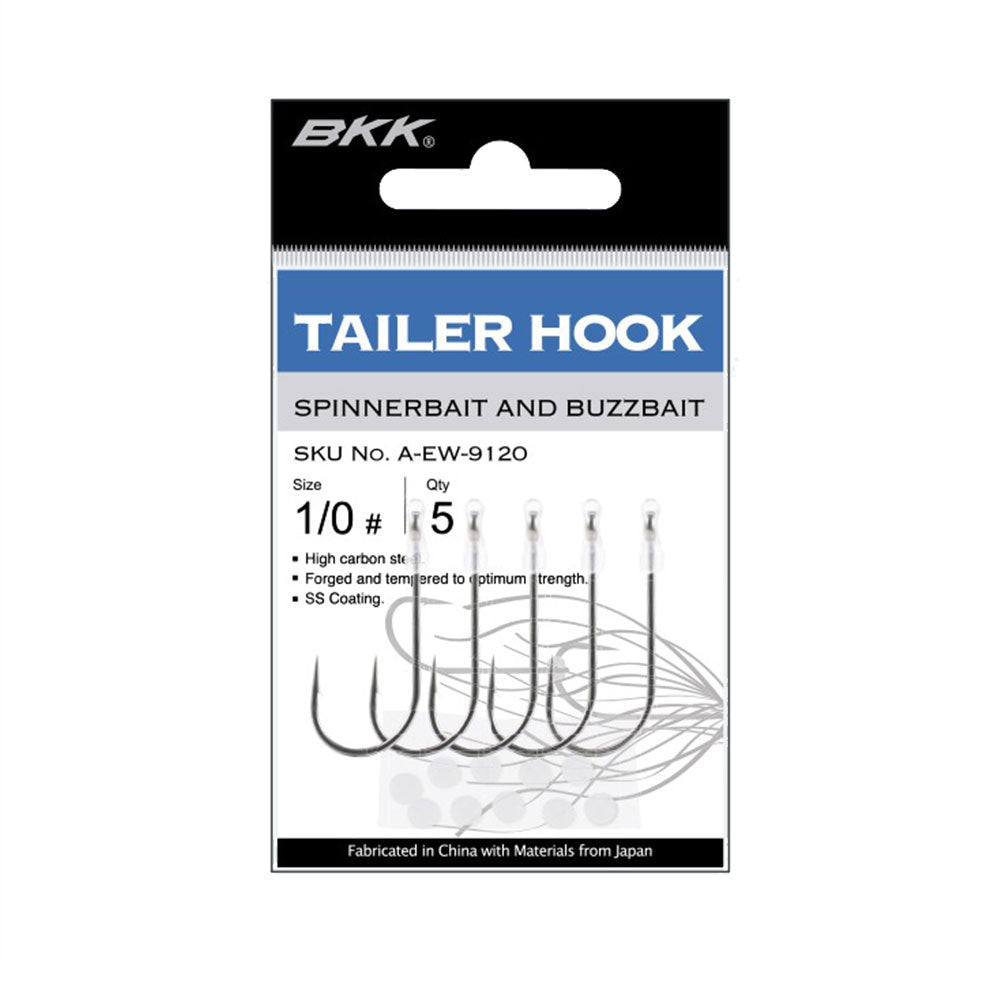 BKK Trailer Hook – geschmiedeter Einzelhaken mit Super Slide-Beschichtung, inklusive Silikontubes & Stoppern für Spinnerbaits und Chatterbaits