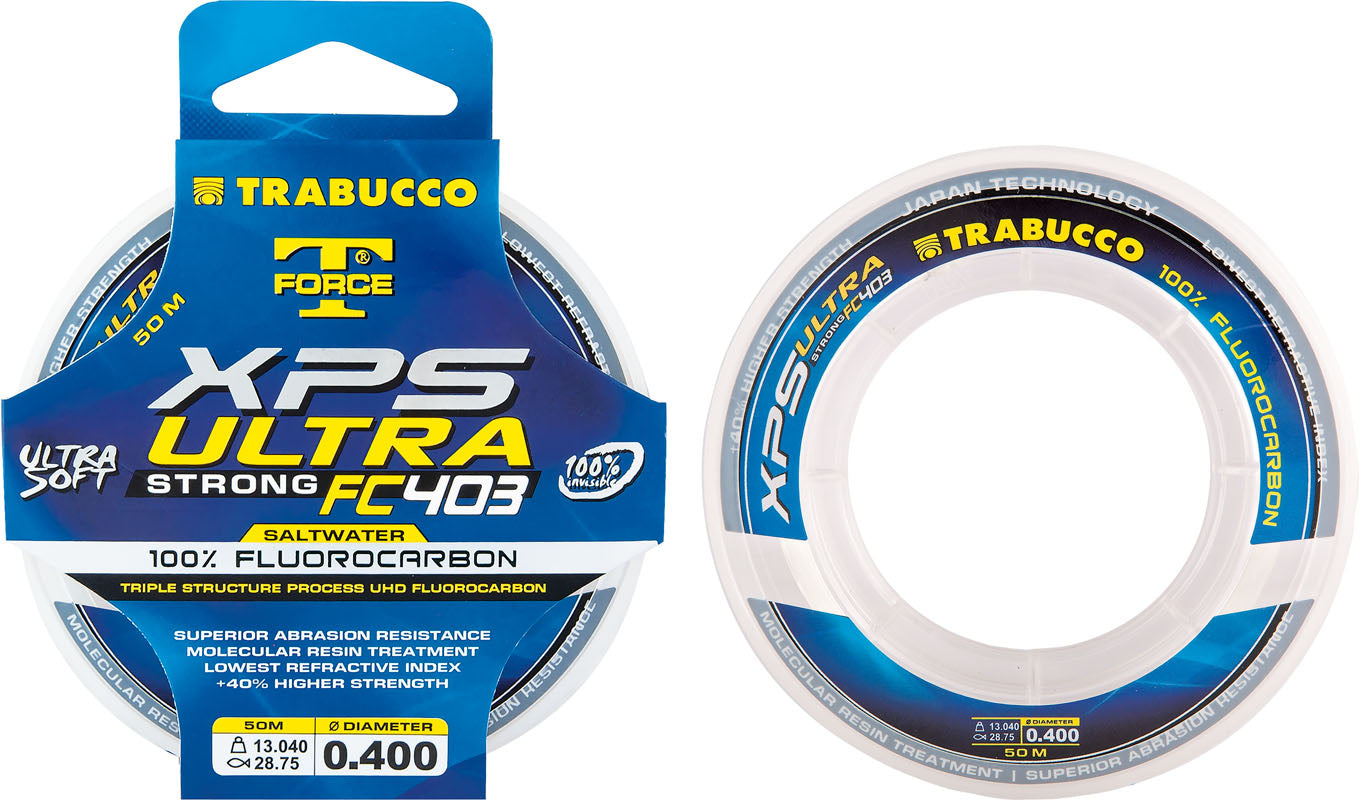 Trabucco XPS FC 403 SALTWATER Fluorocarbon-Spule für salzige Bedingungen mit Schutzbox