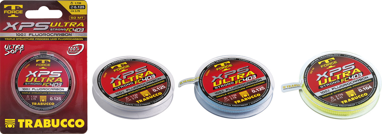 Trabucco XPS FC 403 Fluorocarbon-Schnur 50 m transparent mit Elastikband