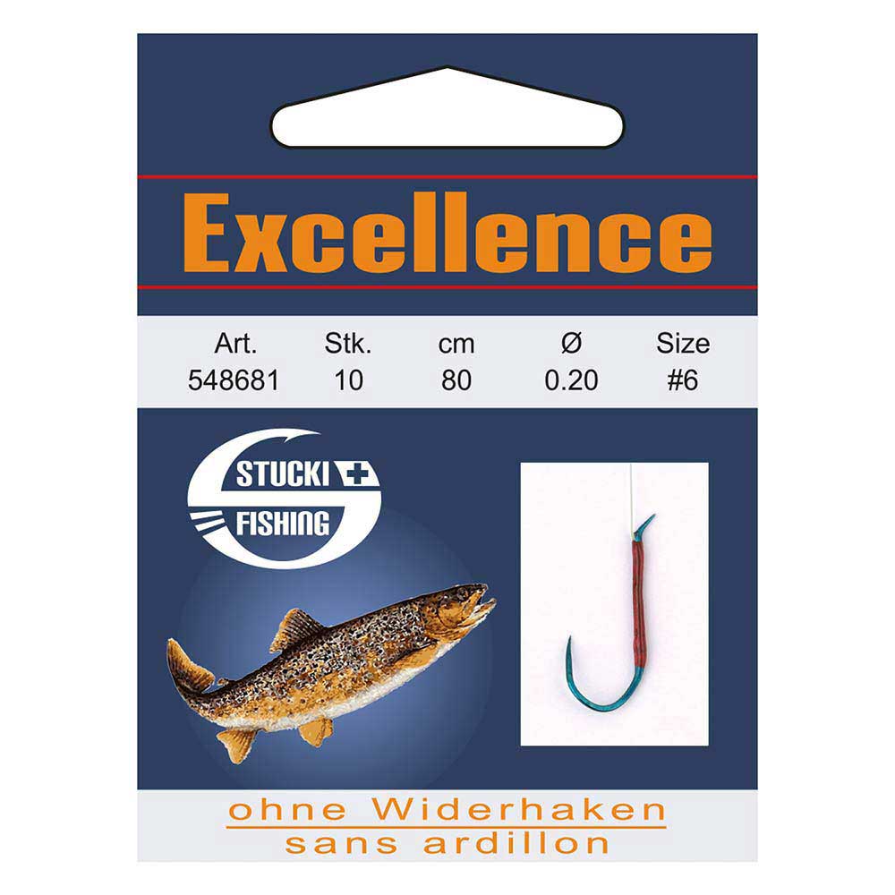 Stucki Fishing Geleimter Haken Excellence ohne Widerhaken für schonendes Angeln